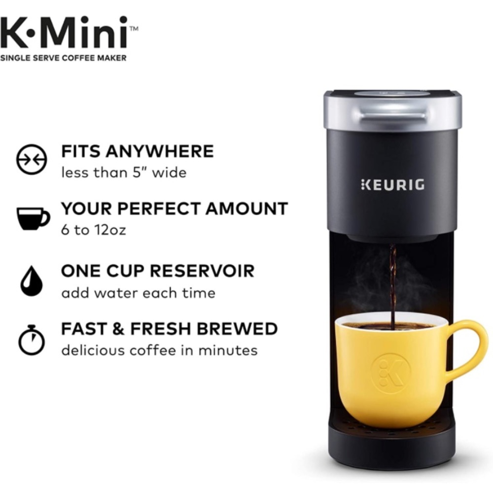 Keurig K-Mini Coffee Maker, Single Serve K-Cup Pod 6 to 12 oz. Brew Sizes, Black